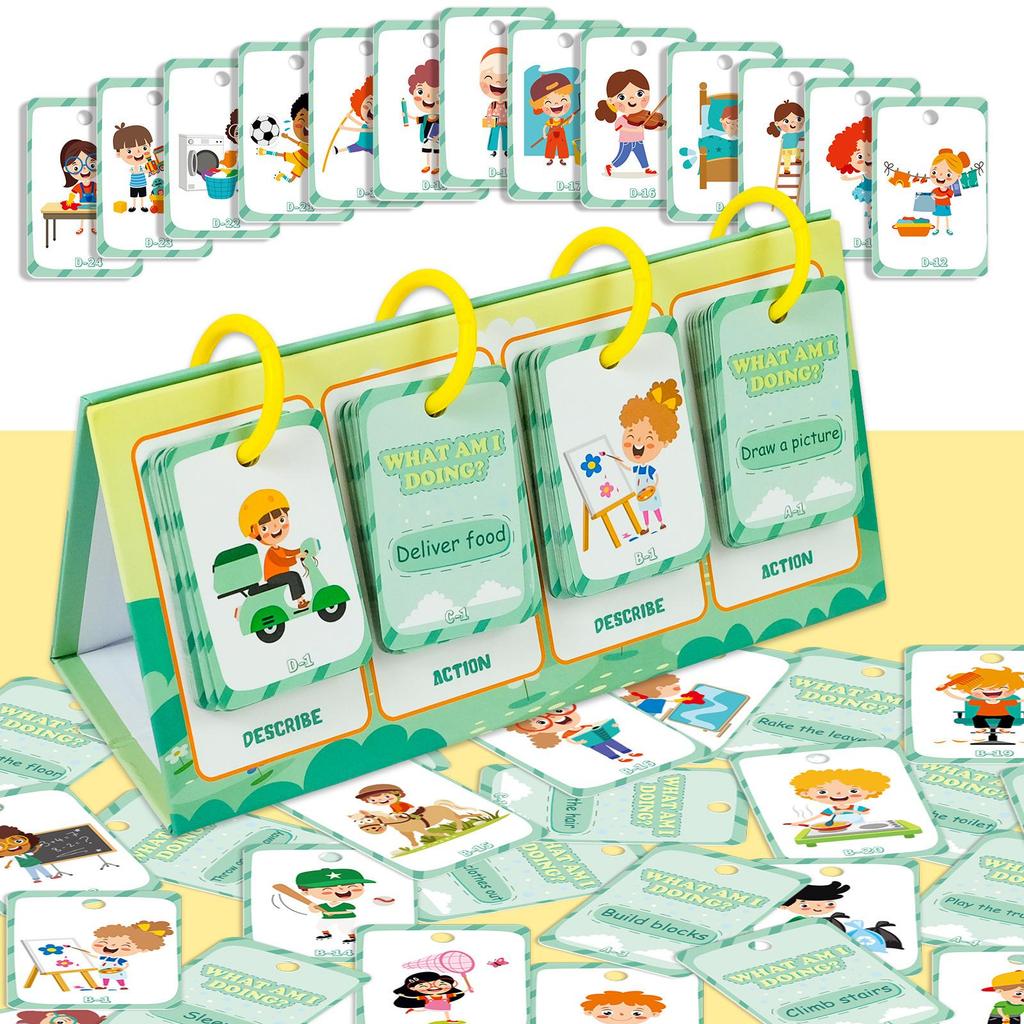 96-Karten Animiertes Cartoon-Englisches Wortspiel für Kinder - Interaktives Eltern-Kind-Spielzeug