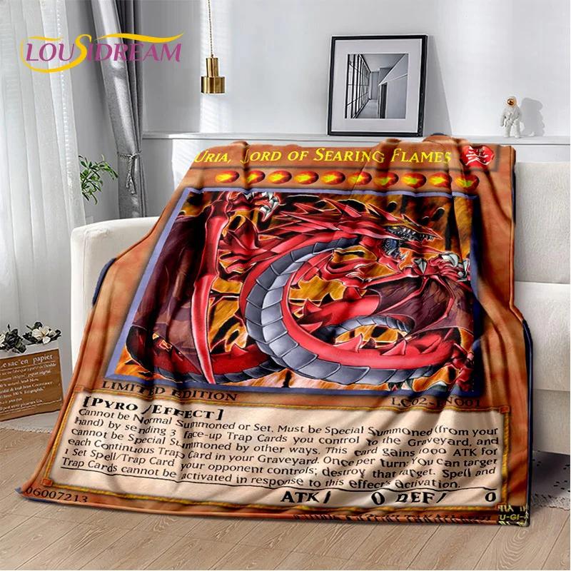 3D Monster Gold Card Cartoon Yu-Gi-Oh Anime Dack Magician Game Soft Flannel Blanket for Bed Bedroom Sofa Picnic,Outdoors Leisure