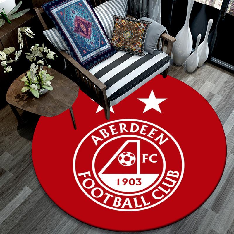Aberdeen FC pattern round rug,Carpet Rug for Living Room Bedroom Playroom ,Non-slip Floor Mat,Holiday Gifts and Birthday Gifts.