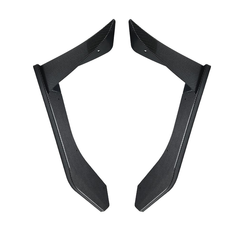 For Ford Mustang MK6.5 2018-2023 Front Bumper Side Spoiler Cover Carbon Fiber Look/Gloss Black Lower Splitter Canard Protector