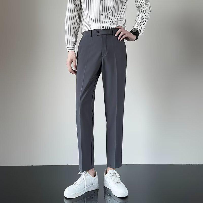 Men's Lightweight Korean Style Slim Fit Casual Suit Pants