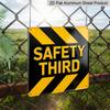 2D Flat - 1pc, Vintage Metal Sign, Outdoor Plaque & Wall Decoration, Safety Third Sign, Garage Wall Art, Workshop Decor, Mechanical Shed Ornament