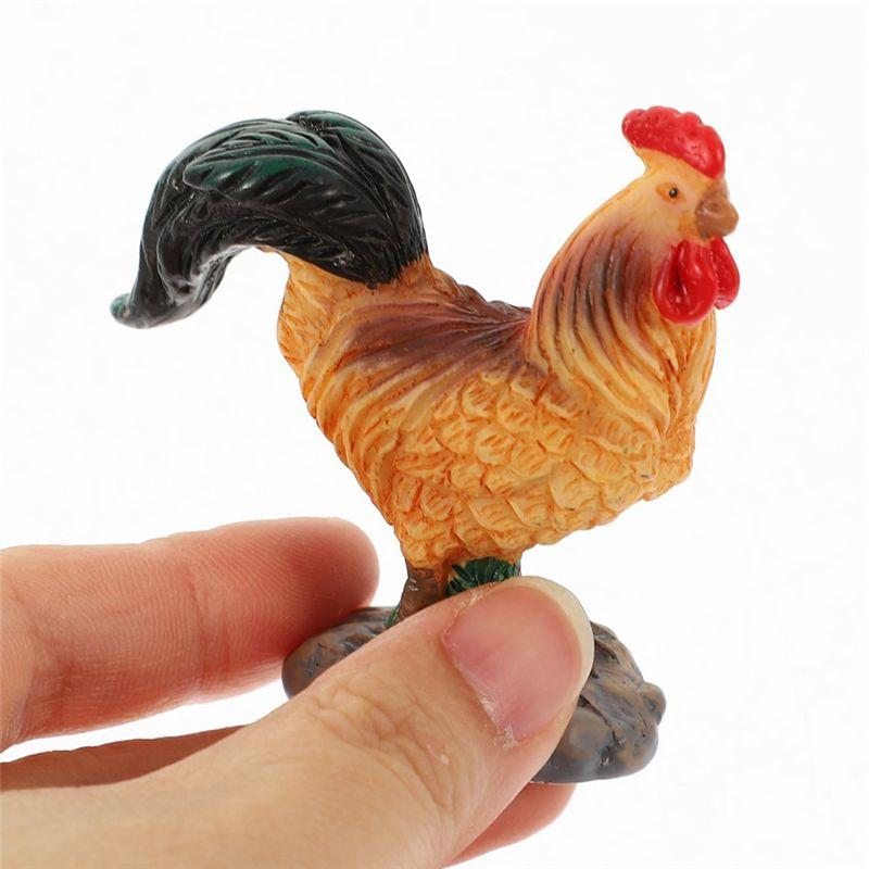 AEE4-2Pcs Emulation Chicken Model Chicken Statue Home Decor Model Lawn Decor Farm Decor Chicken Figurine Animal