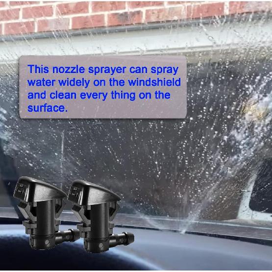 Windshield Washer Nozzles Kit for Jeep Grand Cherokee, Chevy Malibu, Pontiac G6, Saturn Aura | Includes 3M Fluid Hose & 6 Connectors | Replaces OEM #