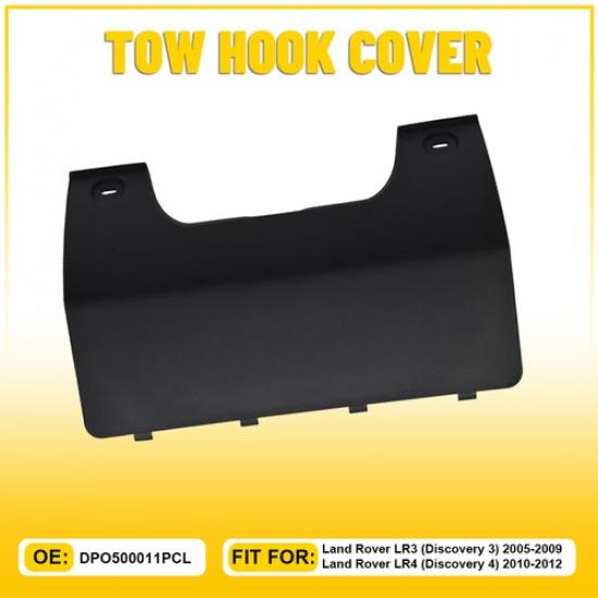 Rear Bumper Tow Hole Hook Cover Cap W/ Clips Black Fit Land Rover LR3 2005-2009