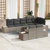9 Piece Grey Garden Sofa Set with Cushions