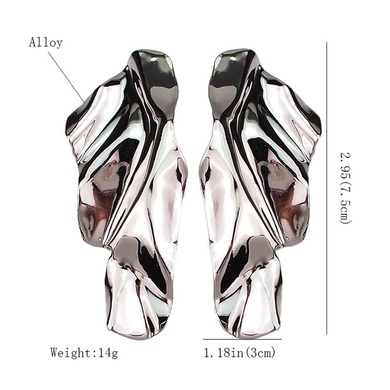Exaggerated Irregular Metal Dangle Earrings for Women Big Geometric Statement Punk Personality Hanging Earrings