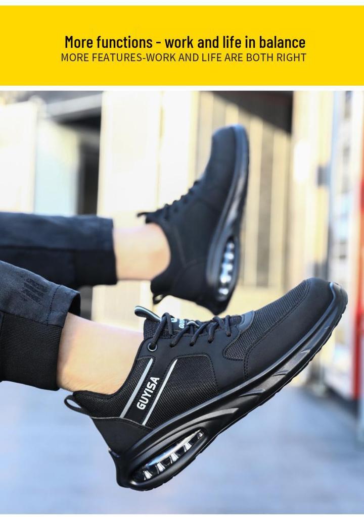 Men's Safety Shoes: Anti-smash, Anti-puncture, Oil-resistant, Wear-resistant - Ideal for Construction & Fashionable Workwear.