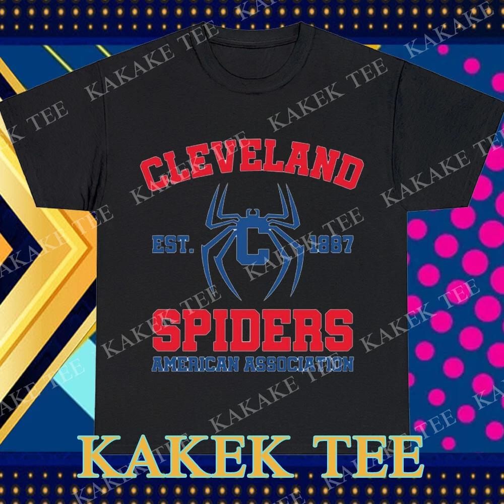New Cleveland Spiders Logo Est 1887 logo T-Shirt Funny Size S to 5XL XS