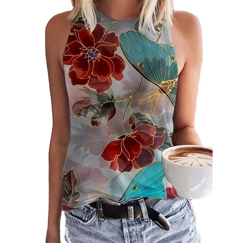 Ethnic Style 3D Printed Vest Women's Retro Streetwear