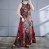 Long Skirt Summer New Sleeveless Round Neck Printed Dress
