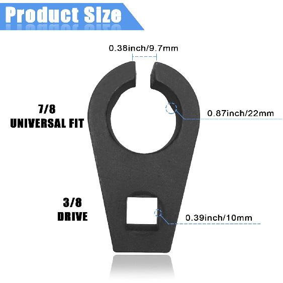 Offset Oxygen Sensor Socket, 3/8-Inch Drive, 7/8-Inch (22Mm), Wire Gate Accesses Sensor From Side, Preventing Damage To Wires, Universal For Most