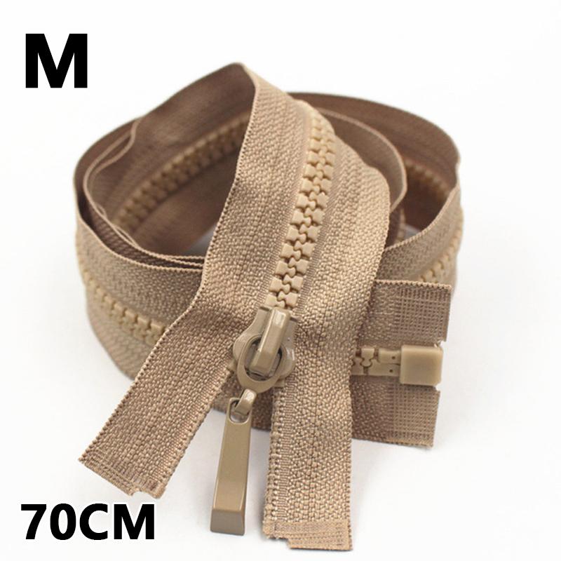 70/90cm 5# Resin Zipper Double Slider Zip For Down Jacket Clothes Bags Sewing Accessories Open-End Zippers Repair Accessory