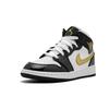 Jordan 1 Mid Patent Schwarz Weiß Gold GS BQ6931-007