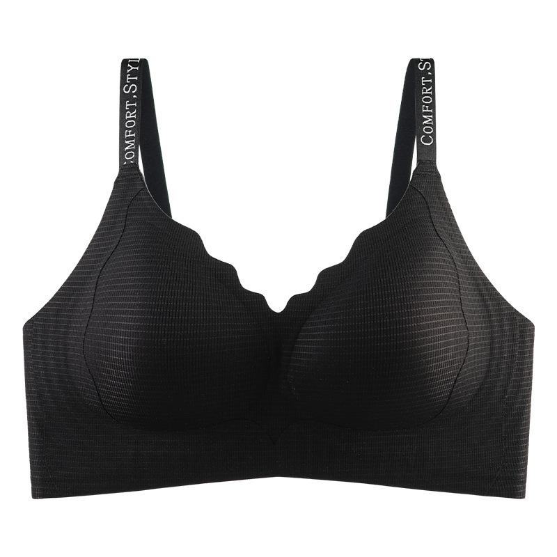 

Lift non-marking thin soft support upper support anti-sagging breast comfortable bra cover 2xl (recommended 65-72.5kg ) чорний