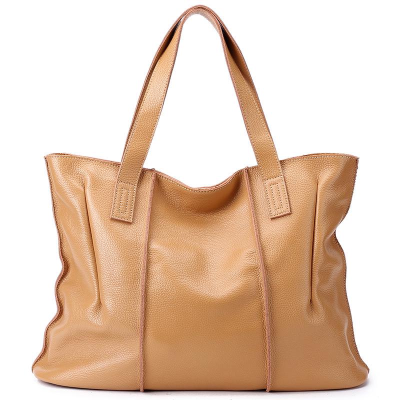 New Top Layer Cowhide Shoulder Bag Niche Tote Bag Large Capacity Jurgen Leather Women's Bag