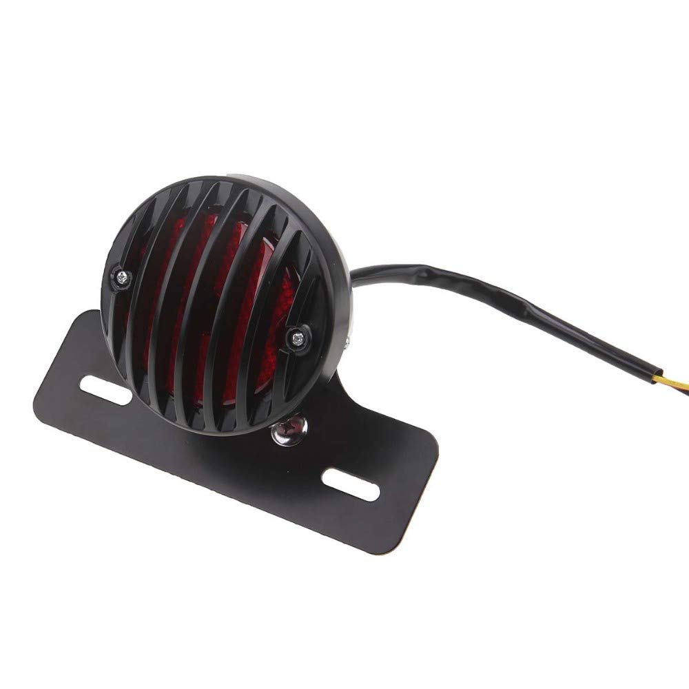 ONGMEIL Motorcycle Tail Lamp Round with Number Stay Magna Shadow