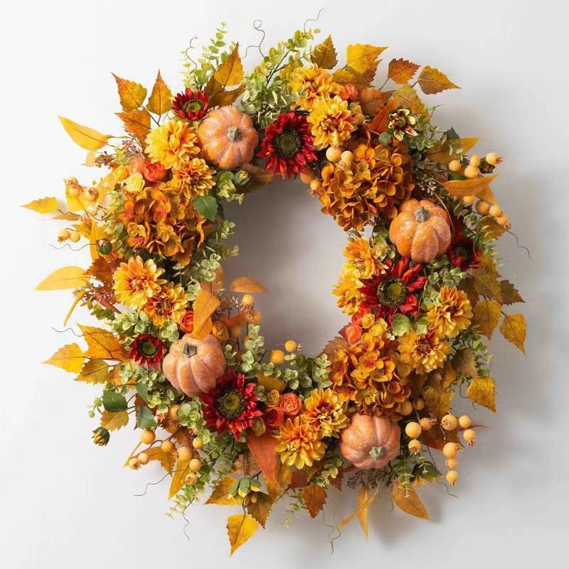 Harvest Festival Decorative Pumpkin Berry Hydrangea