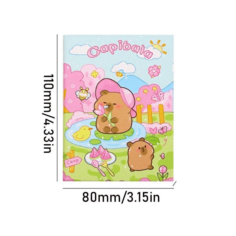 12Pcs Cartoon Capybara Small Notebook 50sheets Per Book, cute Notepad Mini Portable Pocket Book Stationery Small Prizes Gift