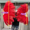 Mixing colour Ostrich Feather Hand Fan 70cm 100cm Fluffy Plumes Fan for Wedding Burlesque Stage Dance Performance Carnival Props