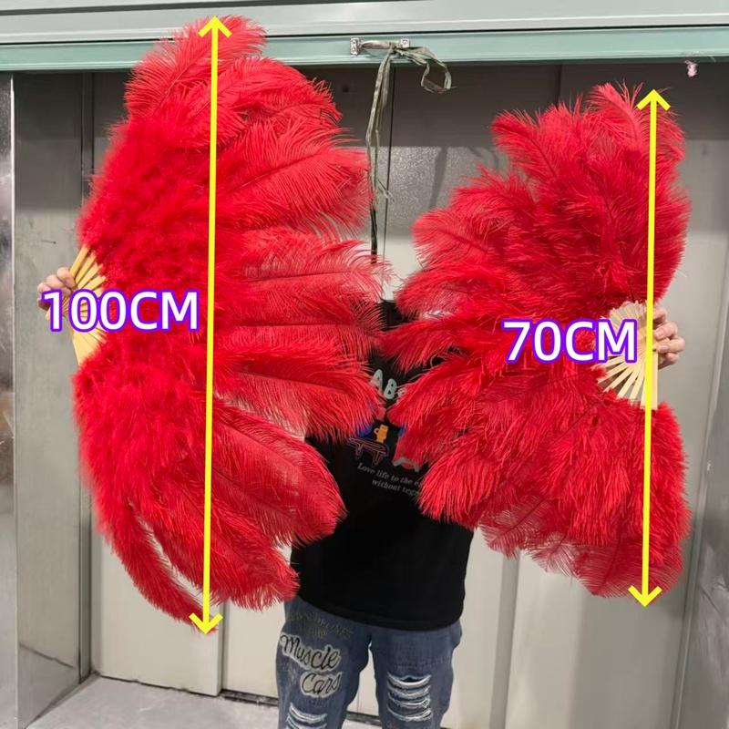 Mixing colour Ostrich Feather Hand Fan 70cm 100cm Fluffy Plumes Fan for Wedding Burlesque Stage Dance Performance Carnival Props