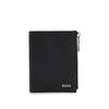 Metallic Logo Lettering Grained Leather Wallet Black (50563612001)