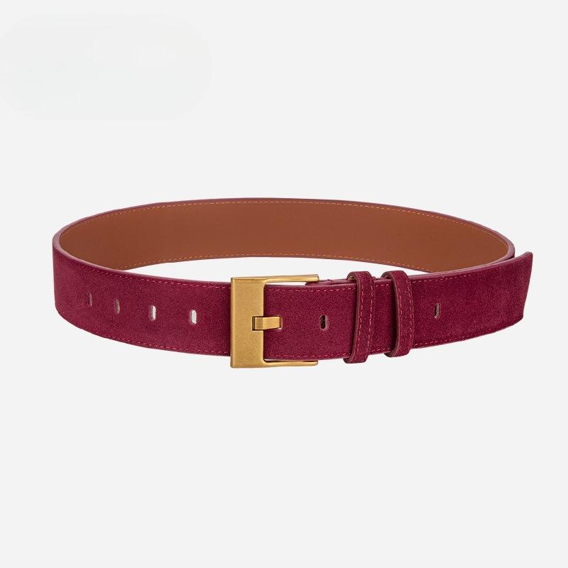 

Ретро Кожаный Широкий Ремень Женский Матовый Замшевый Нишевый Ремень для Юбочного Костюма Высококлассная Декоративная Поясная Печать для Женщин 105cm