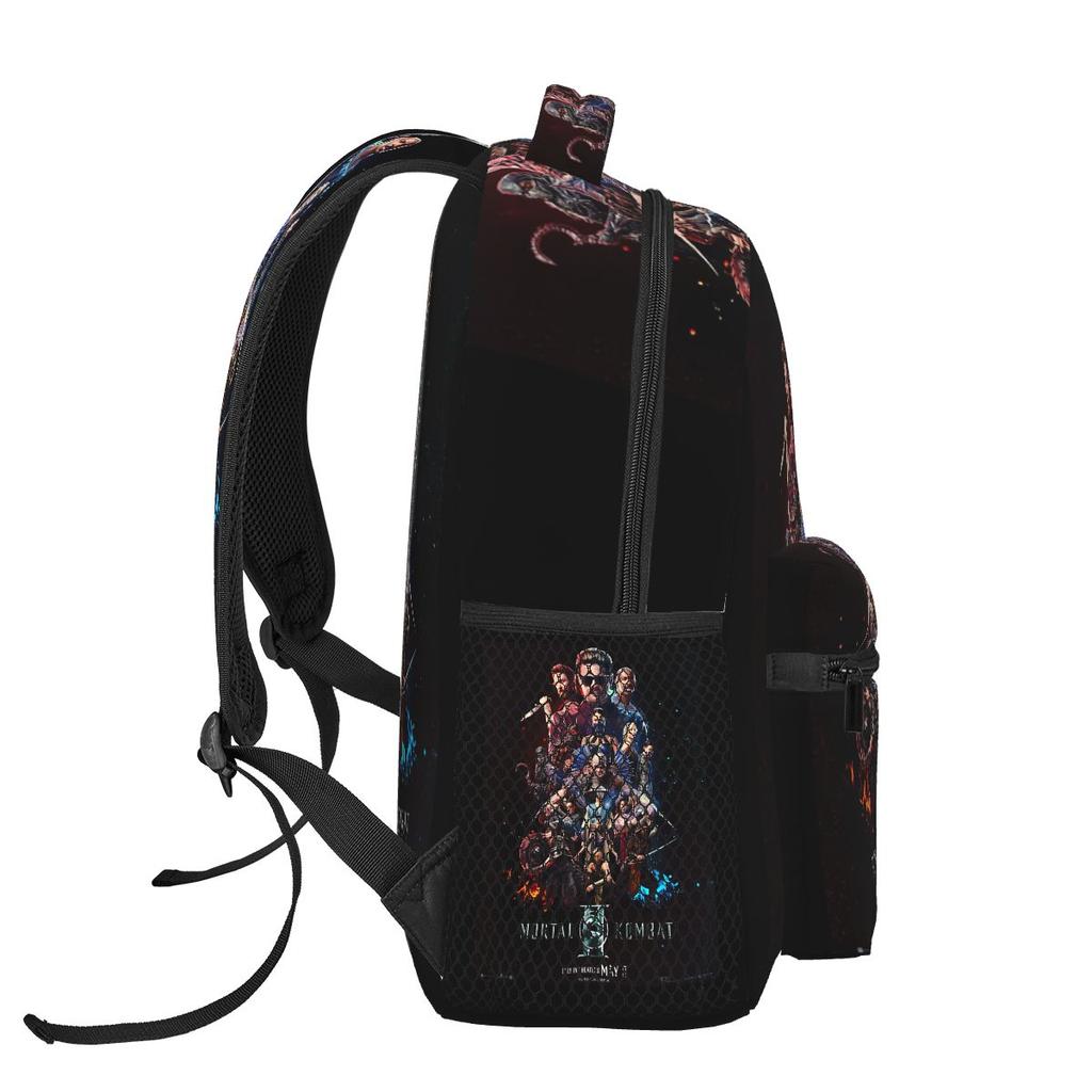 Mortal Kombat Il Movie Graphic Backpacks Boys Girls Bookbag Students School Bags Cartoon Rucksack Shoulder Bag Large Capacity