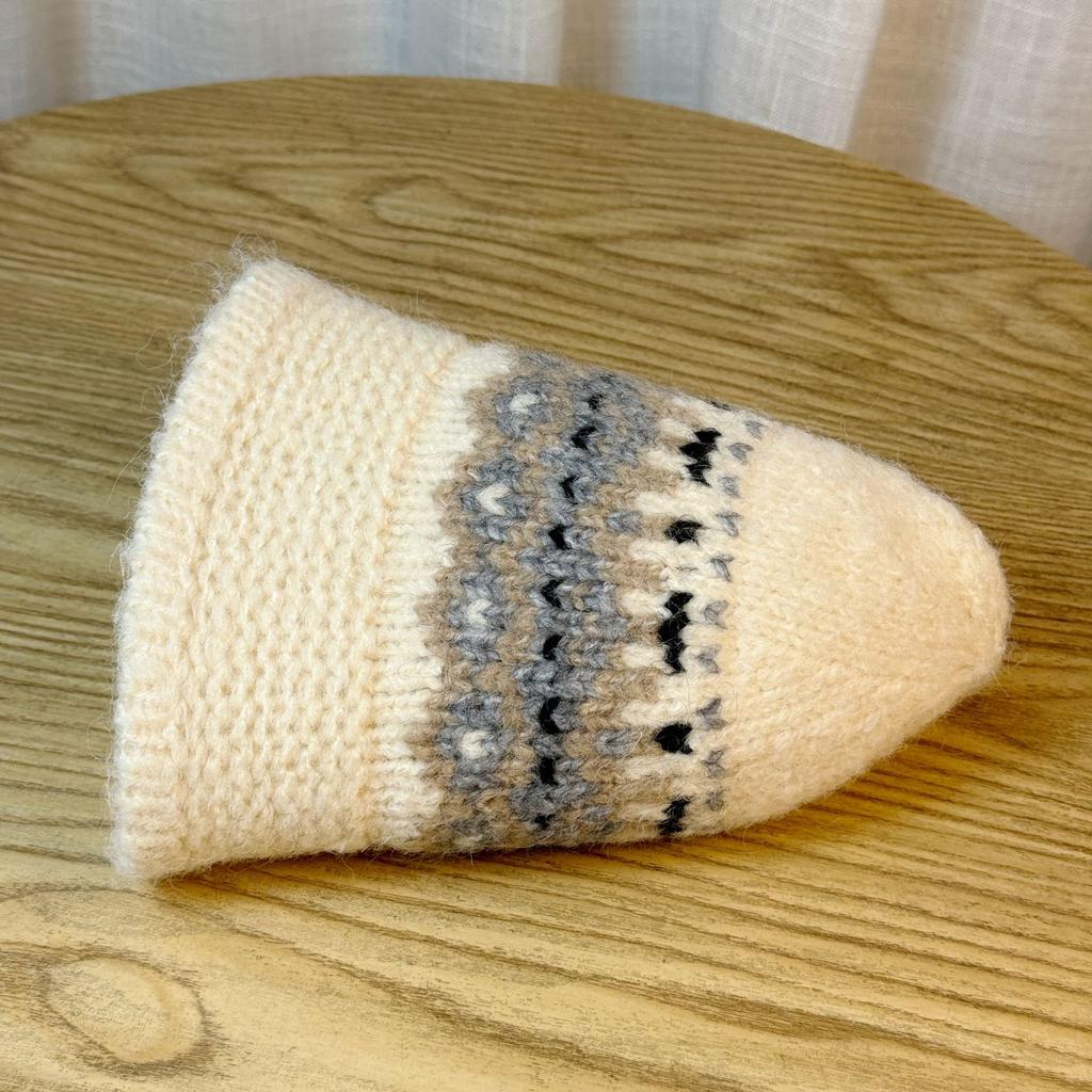 Jacquard Knitted Wool Basin Hat Women's Autumn and Winter Cold and Warm Bucket Hat