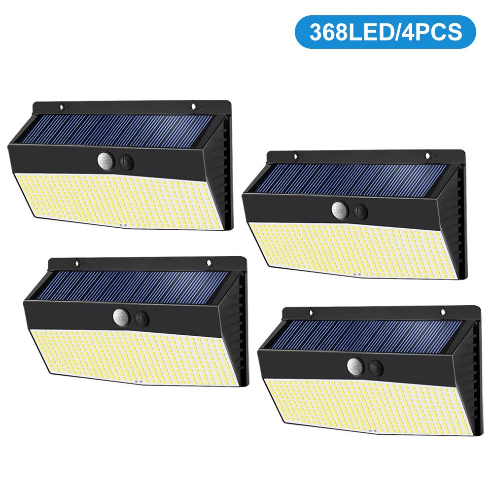 138/368 LED Solar LightsOutdoor Solar Motion Sensor Wall Lights 3 Modes Solar Powered Security Fence Lights Waterproof Garden