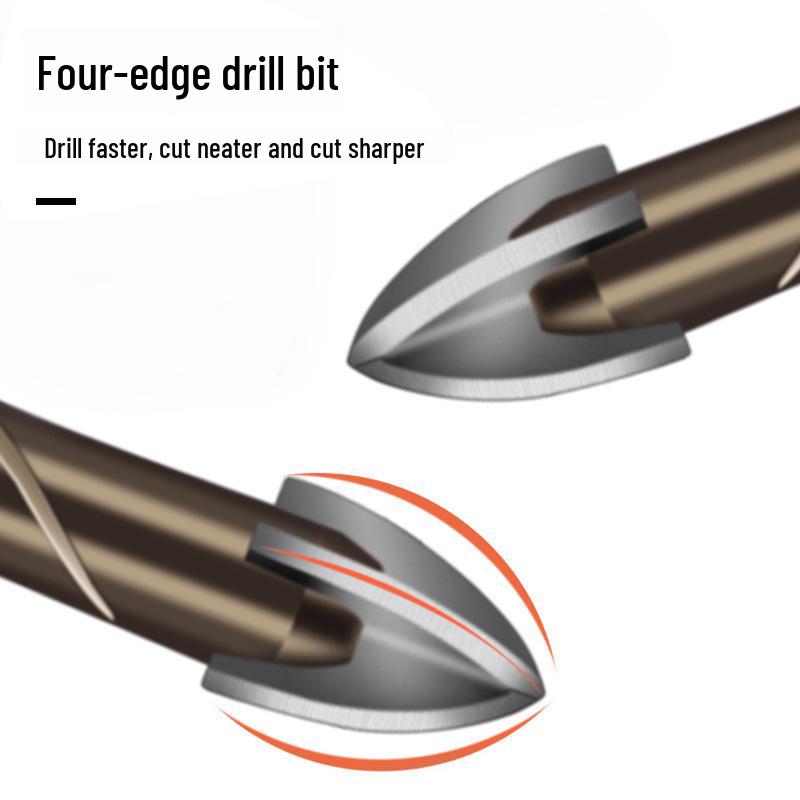 Hex Shank Spiral Groove Cross Alloy Drill Bit for Ceramic, Glass, Tile & Vitrified Tile.