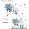 Große Blau-Weiße Blume Lotus Schmetterling Abnehmbare Wandaufkleber 3D Wandkunst Decals Heimdeko Wandbild für Wohnzimmer Schlafzimmer Küche