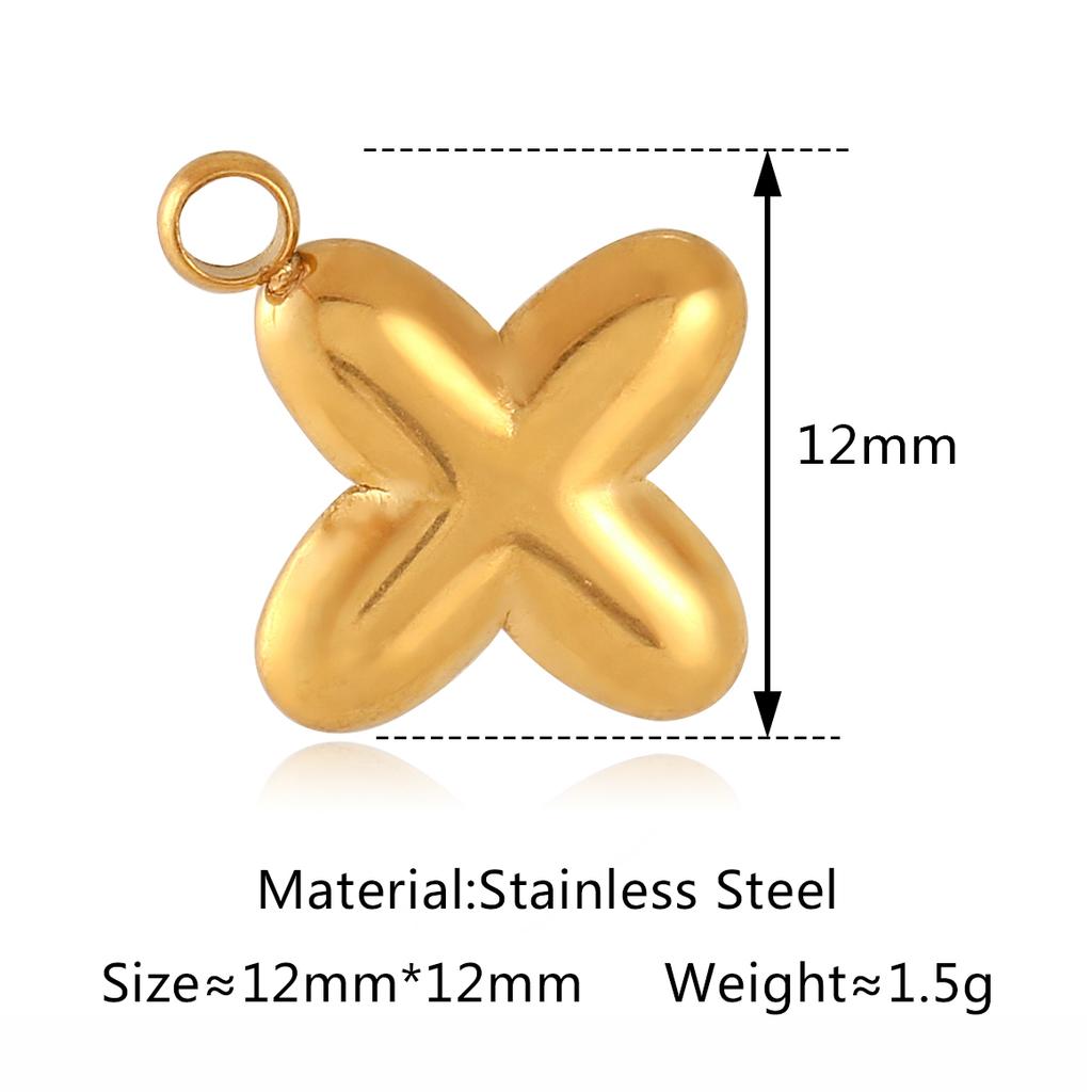 3Pcs Bubble Letter Charms Fadeless Gold Color PVD Plated Balloon Alphabet A-Z Pedant DIY Initial Necklaces Women Jewelry Making