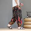 2026 Summer Men Casual Print Baggy Pants Men Chinese Style Vintage Harem Pants Male Streewear Wide Leg Pants Male Hanfu Trousers