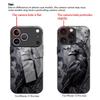Crow pattern tempered glass mobile phone case suitable for iPhone 17/16/15/14/13/12/11Pro Max all-inclusive anti-fall back cover