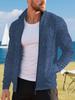 Men's Long Zipper Knitted Sweater Coat – Autumn & Winter Fleece, Trendy, Plus Size.