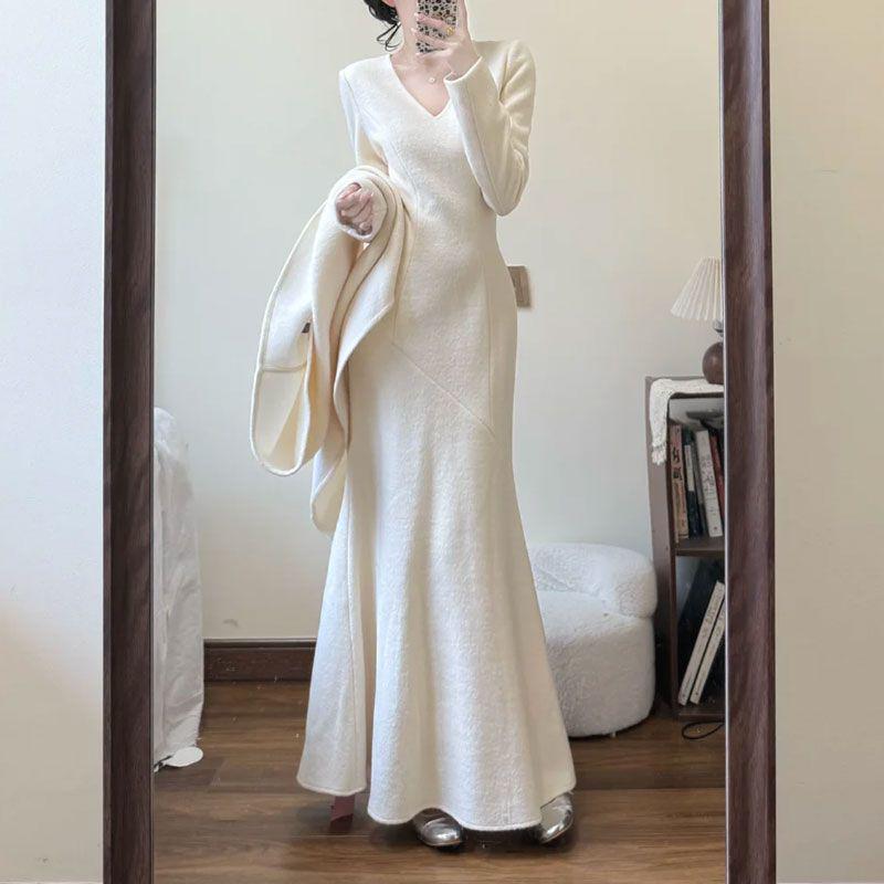 2025 Autumn/Winter Cloak & Mermaid Dress: Elegant Two-Piece Set