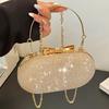 Light Luxury Sequined Hand-held Dinner Bag, Elegant Style Bag, High-end Chain Single-shoulder Crossbody Bag