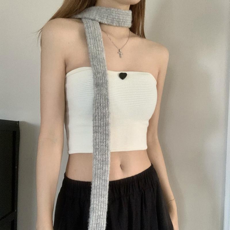 Winter  Solid Color Narrow Long Scarf Female Korean Version Knitted Woolen Scarves Women'S Imitation Cashmere Mohair Scarf