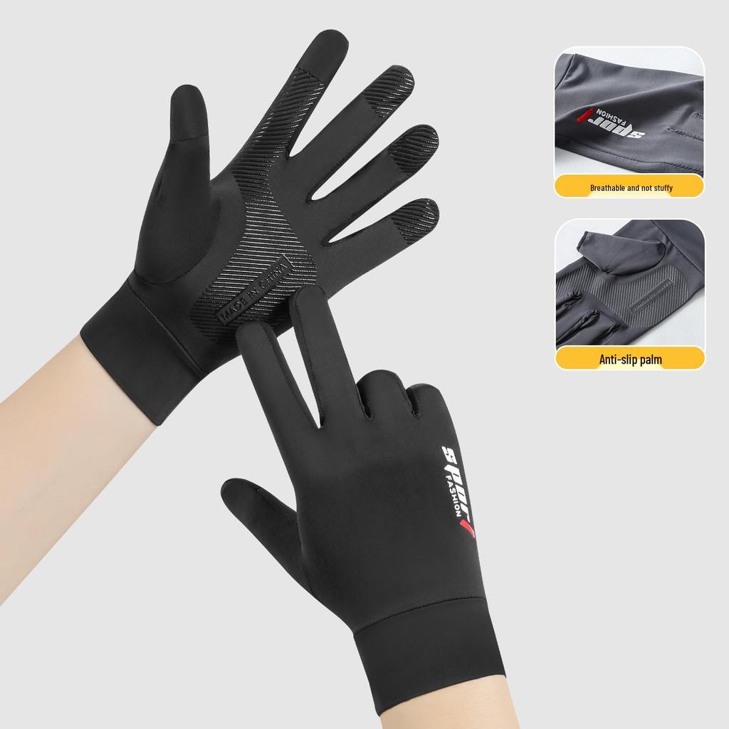 Men's Breathable Fingerless UV-Protection Gloves for Cycling, Fishing, and Driving