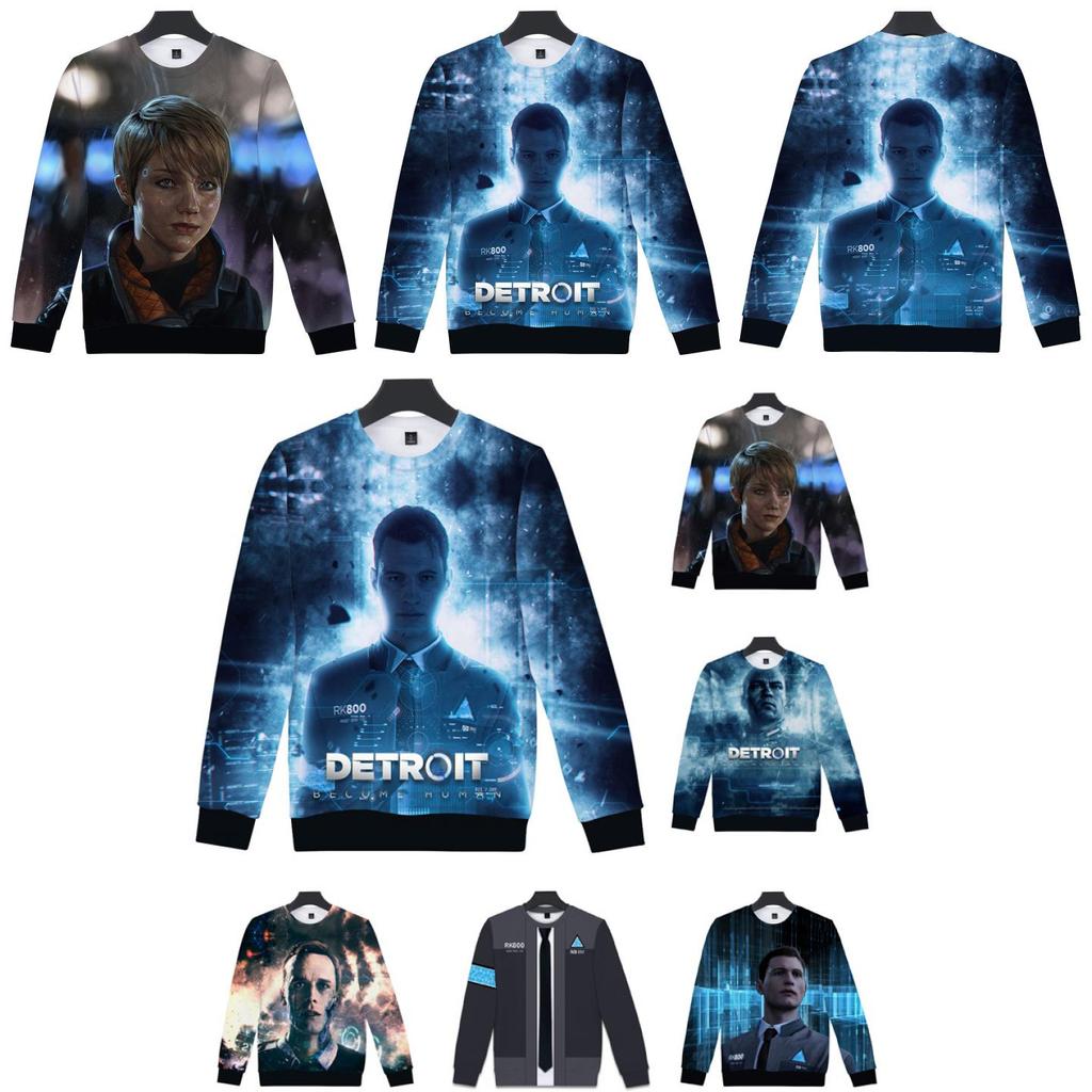 Premium Quality Detroit Become Human Connor Cosplay 3d Print Hoodie Sweater Costume