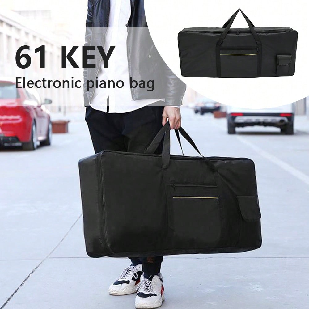 61 Key Instrument Keyboard Bag Oxford Cloth Thickened Piano Protection Bag Storage Bag Portable Waterproof Vibration-resistant Piano Case with Handle
