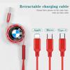 MQRE3 80% New Car Interior Phone Data Cable 3 In 1 Retractable Charging Wire For BMW G30 G32 G01 G02 G05 G06 G07 G26 G23 G22 F40 F20