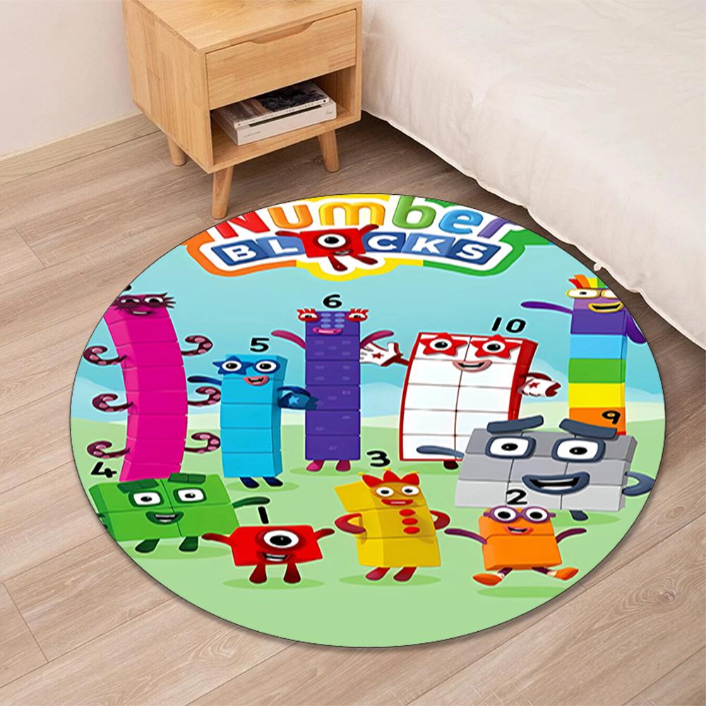 Numberblocks Printed Round Rug Carpet Chair Rug Area Rug Entryway Doormats,for Office Chair Living Room Bedroom Kitchen Room.