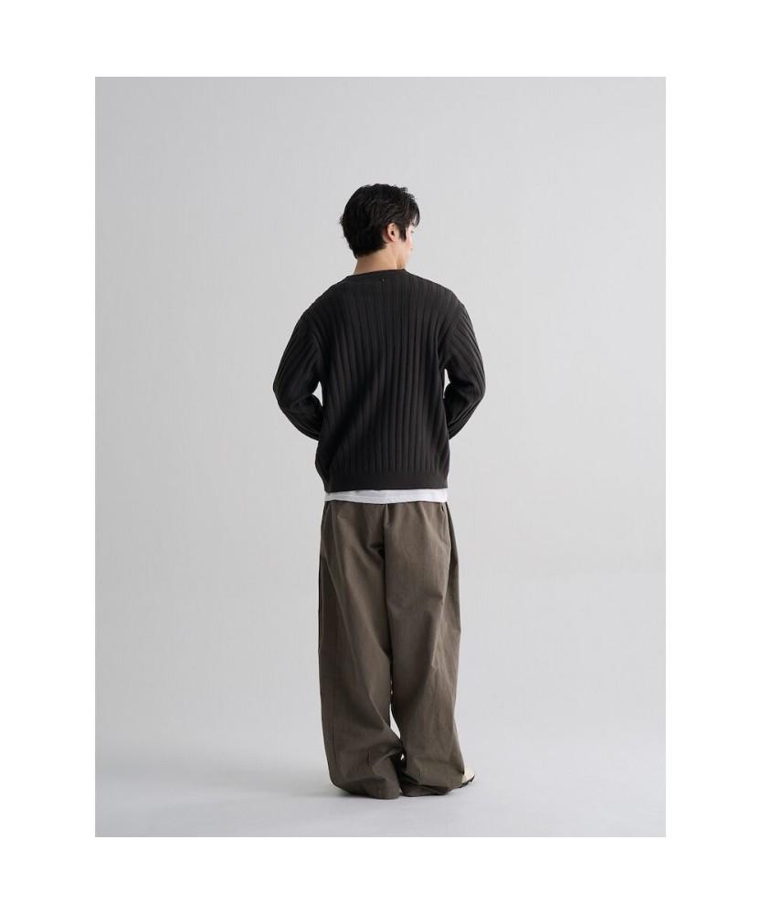 8SECONDS Wide Curved Pintuck Chino Pants Brown