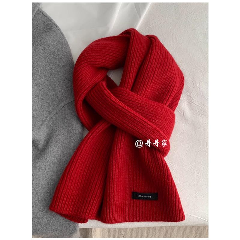 High Quality Grey 100% Pure Wool Selected Australian Solid Scarf Women Men Knitted Warm Wool Muffler Female Male Winter Fall
