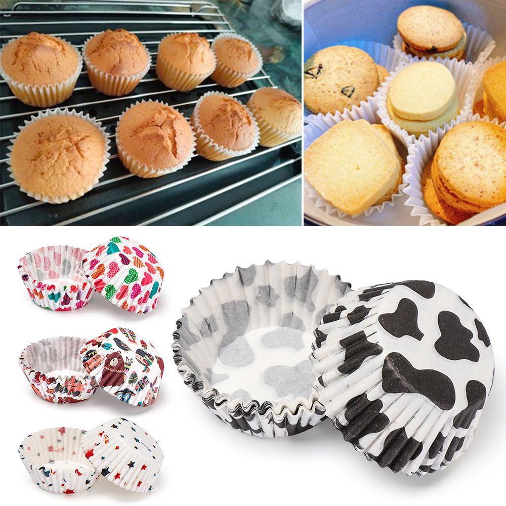 100PCS Bakeware DIY Cupcake Grease-proof Party Supplies Animal Flower Muffin Cup Cake Paper Cups