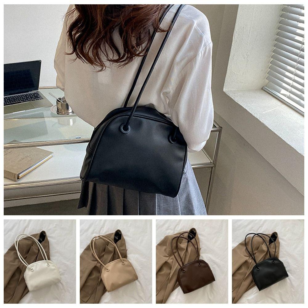 

Portable Leather Underarm Bag Long Handle Tote Bag Retro Handbag Girls