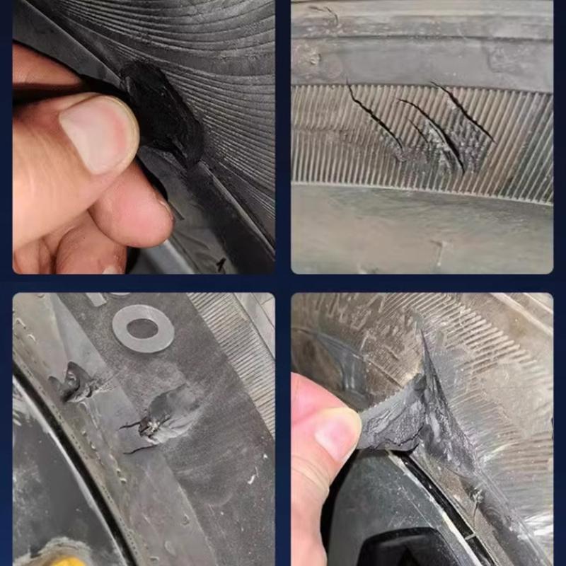 2Pc Professional Tire Patches Glues Rubber Sealant for Auto Bike Tubes with High Temperature Resistance Easy Application