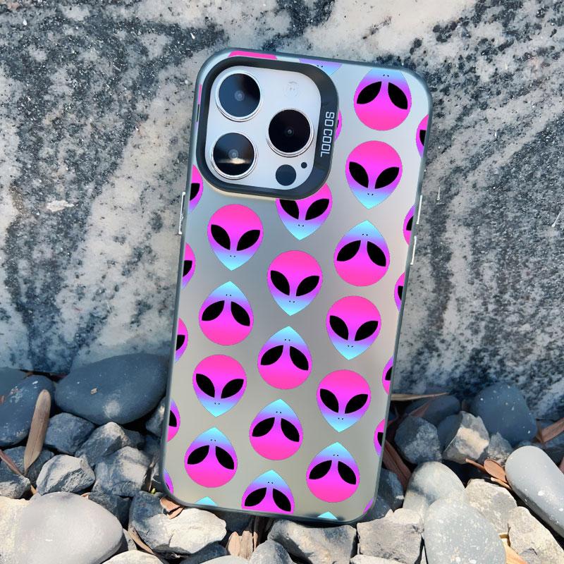 Funny Cartoon Alien Laser Phone Case for iPhone 14 11 Pro Max 16 15 Pro Max 13 12 Mini Pro Max 15 14 Plus Shockproof Cover Funda